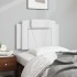 Cabecero de cama acolchado cuero sintético blanco 90