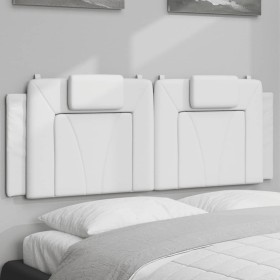 Cabecero de cama acolchado cuero sintético blanco 120