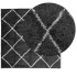 Alfombra de pelo largo moderna negro y crema 120x120