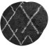 Alfombra de pelo largo moderna negro y crema Ø 120