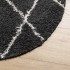 Alfombra de pelo largo moderna negro y crema Ø 120