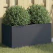 Jardinera acero gris antracita 62x30x29 cm