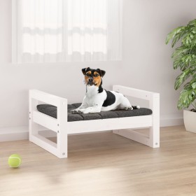 Cama para perros madera maciza de pino blanco 55,5x45,5x28