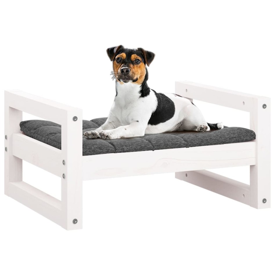 Cama para perros madera maciza de pino blanco 55,5x45,5x28