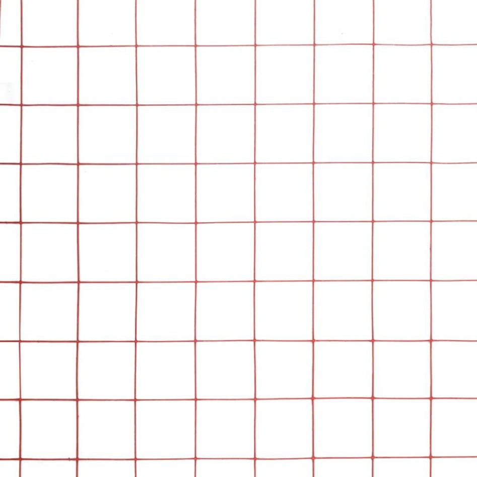 Alambrada de gallinero acero revestimiento PVC rojo 25x1
