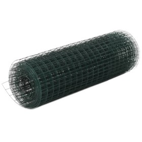 Alambrada de gallinero acero recubrimiento PVC verde 25x0,5