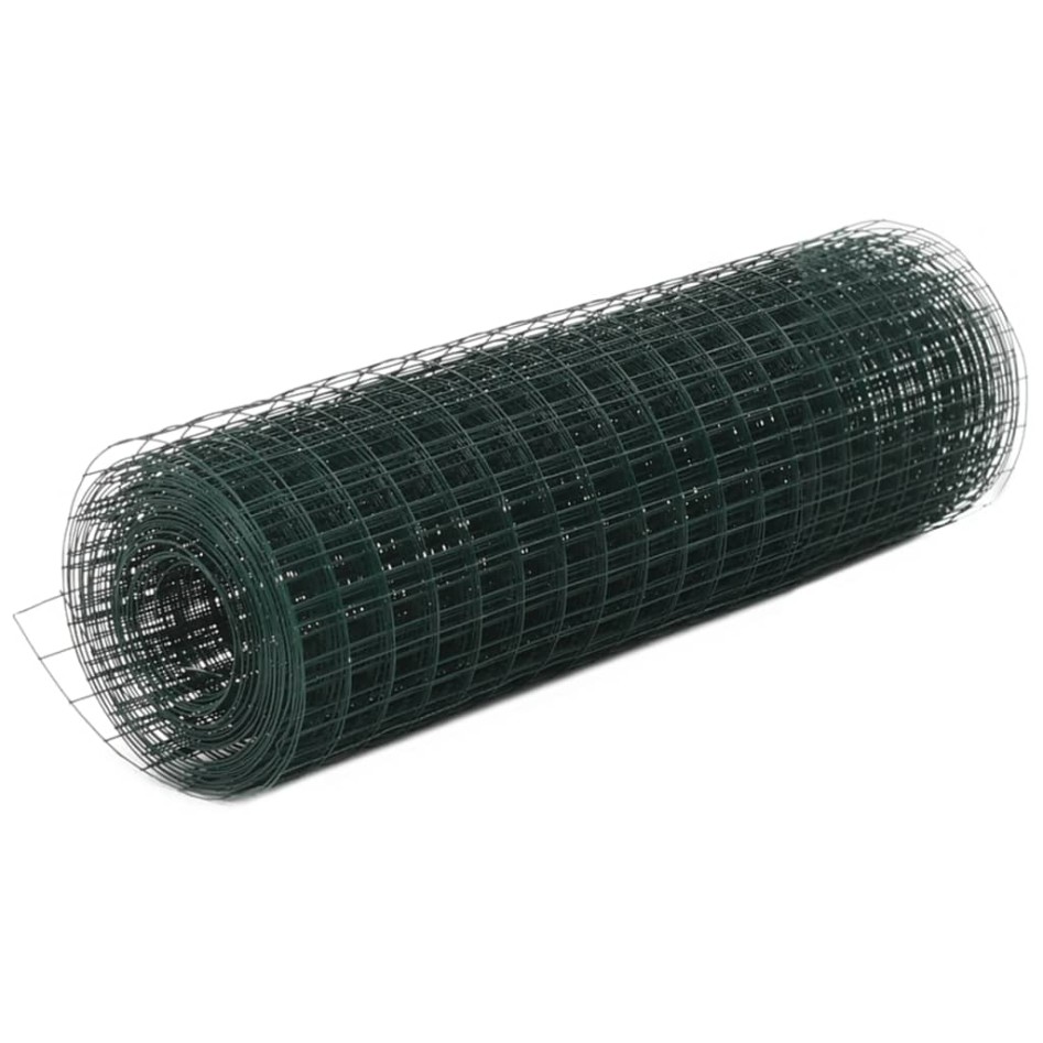Alambrada de gallinero acero recubrimiento PVC verde 25x0,5