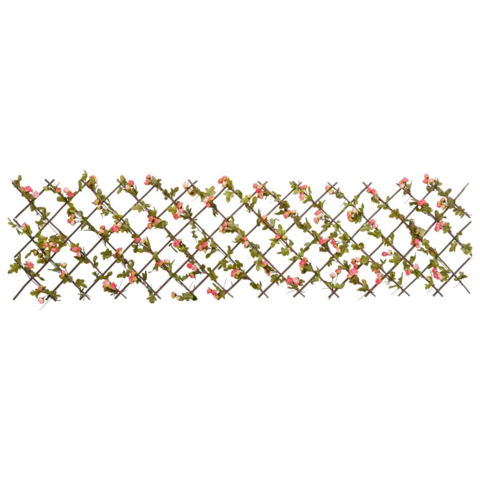 Enrejado valla expansible de hiedra artificial rosa 180x60