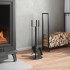 Set de herramientas para chimenea 4 piezas acero 22x59