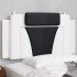 Cabecero de cama acolchado cuero sintético blanco negro 100