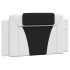 Cabecero de cama acolchado cuero sintético blanco negro 100