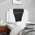 Cabecero de cama acolchado cuero sintético blanco negro 100