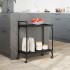 Carrito de cocina de madera de ingeniería negro 60,5x31x72,5