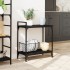 Carrito de cocina de madera de ingeniería negro 60,5x31x72,5