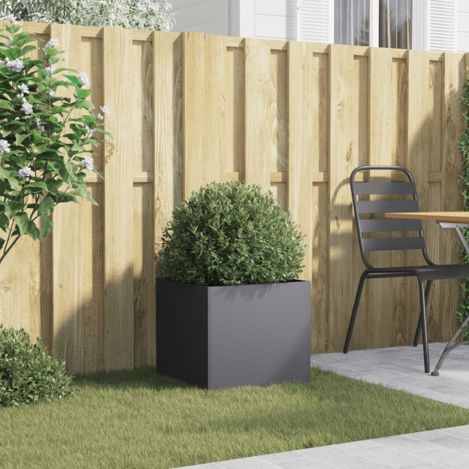 Jardinera acero gris antracita 42x40x39