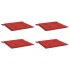 Cojines de silla de jardín 4 uds tela Oxford rojo 50x50x3