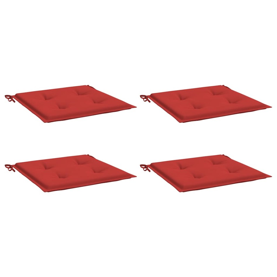 Cojines de silla de jardín 4 uds tela Oxford rojo 50x50x3