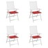 Cojines de silla de jardín 4 uds tela Oxford rojo 50x50x3