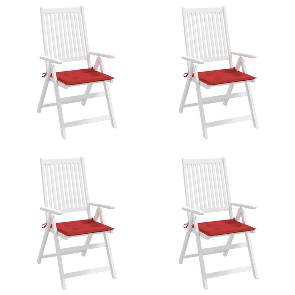 Cojines de silla de jardín 4 uds tela Oxford rojo 50x50x3