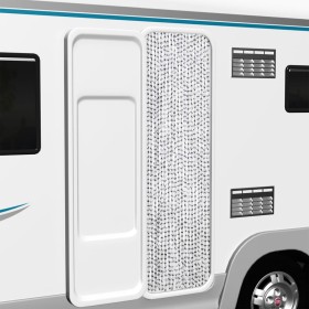 Cortina antimoscas chenilla gris claro y gris oscuro 56x200