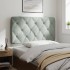 Cabecero de cama acolchado terciopelo gris claro 100