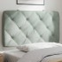 Cabecero de cama acolchado terciopelo gris claro 80
