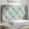 Cabecero de cama acolchado terciopelo gris claro 80 cm