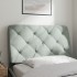 Cabecero de cama acolchado terciopelo gris claro 80