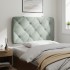 Cabecero de cama acolchado terciopelo gris claro 80