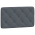 Cabecero de cama acolchado terciopelo gris oscuro 90