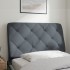 Cabecero de cama acolchado terciopelo gris oscuro 90