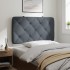 Cabecero de cama acolchado terciopelo gris oscuro 90