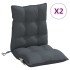 Cojines de silla respaldo bajo 2 uds tela Oxford gris