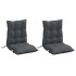 Cojines de silla respaldo bajo 2 uds tela Oxford gris