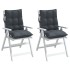 Cojines de silla respaldo bajo 2 uds tela Oxford gris
