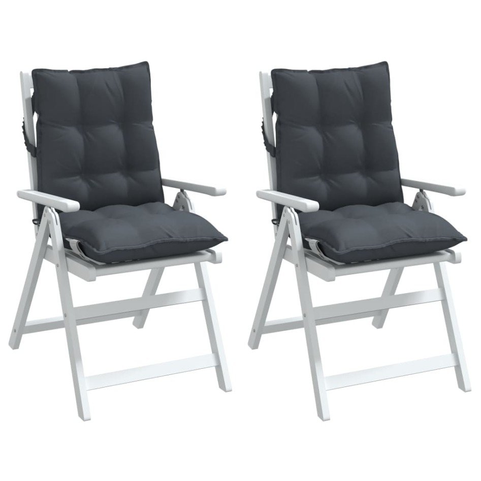 Cojines de silla respaldo bajo 2 uds tela Oxford gris