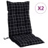 Cojines para silla respaldo alto 2 uds tela a cuadros