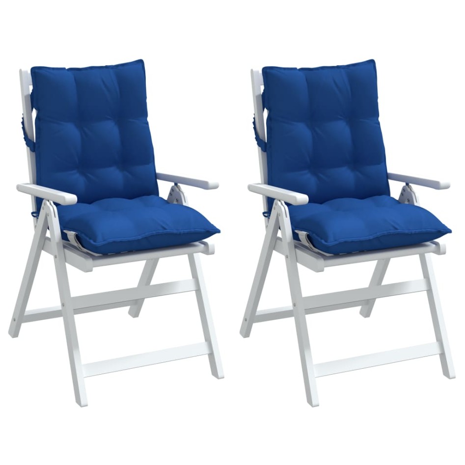 Cojines para silla respaldo bajo 2 uds tela Oxford azul