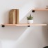 Estante de pared madera maciza de roble sin tratar 60x50x2