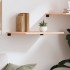 Estante de pared madera maciza de roble sin tratar 60x50x2
