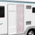 Cortina antimoscas chenilla gris plateado y rosa 56x185