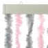 Cortina antimoscas chenilla gris plateado y rosa 56x185