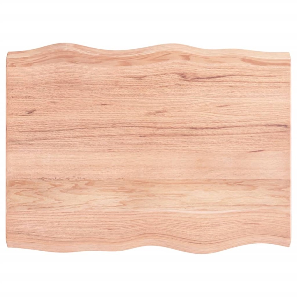Tablero mesa madera tratada borde natural marrón 80x60x(2-4)