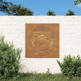 Adorno de pared de jardín acero corten cabeza de Buda 55x55
