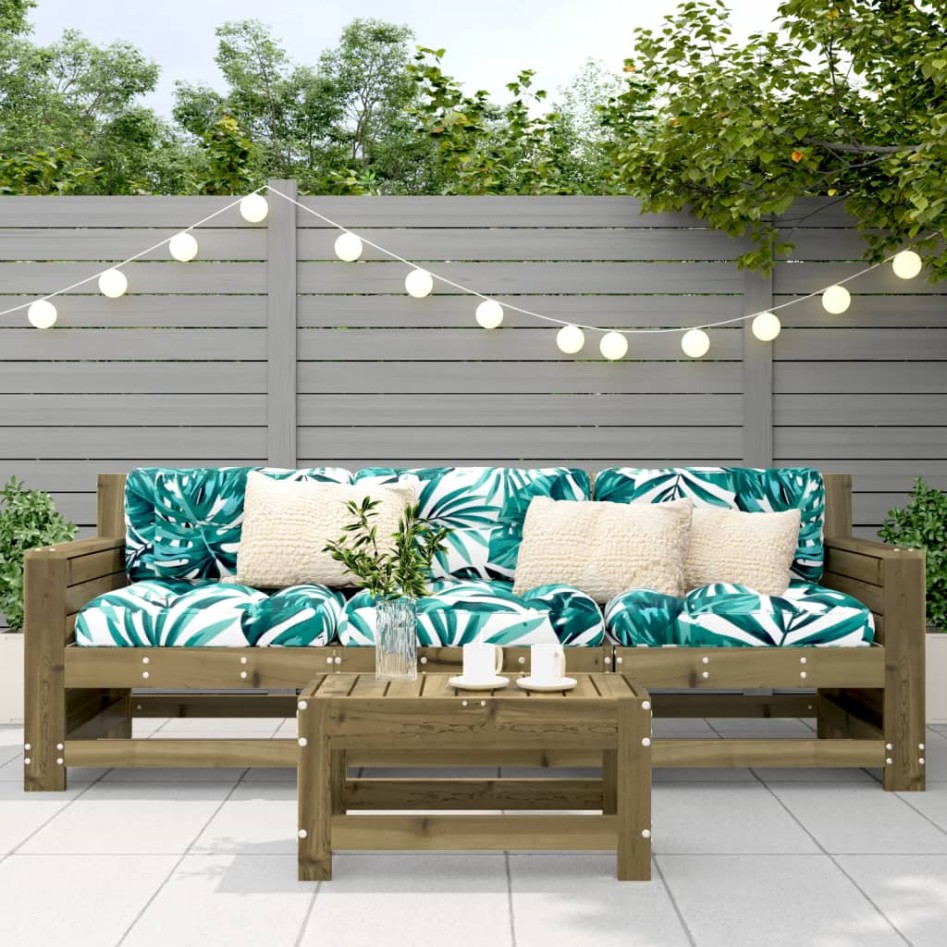 Taburete de jardín madera de pino impregnada 62x30x32