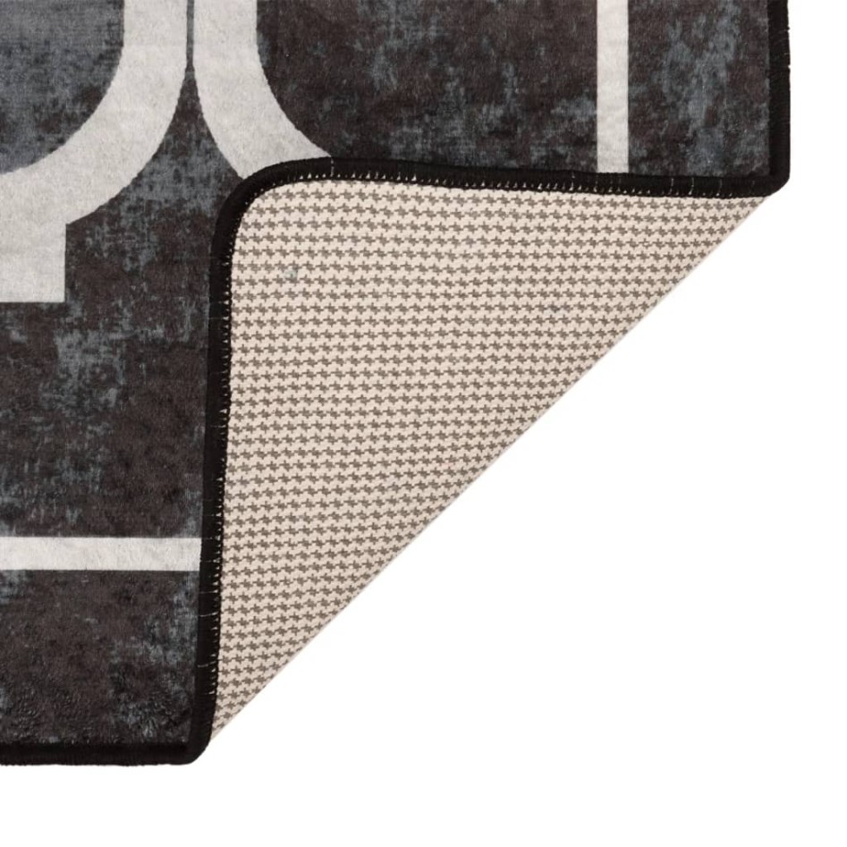 Alfombra lavable antideslizante negro y blanco 120x180
