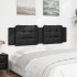 Cabecero de cama acolchado cuero sintético negro 180