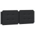 Cabecero de cama acolchado cuero sintético negro 120
