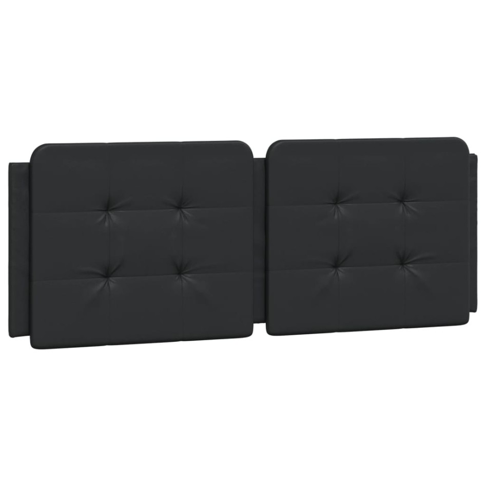 Cabecero de cama acolchado cuero sintético negro 120