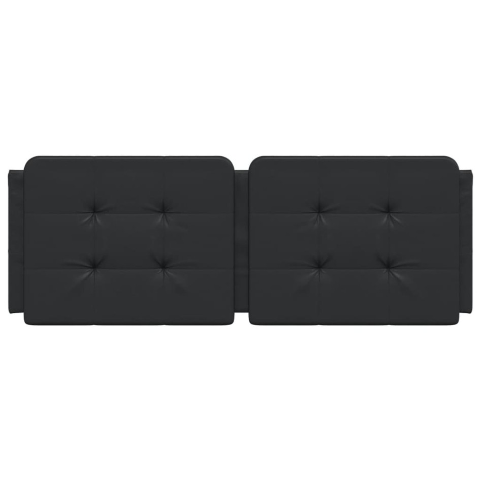 Cabecero de cama acolchado cuero sintético negro 120